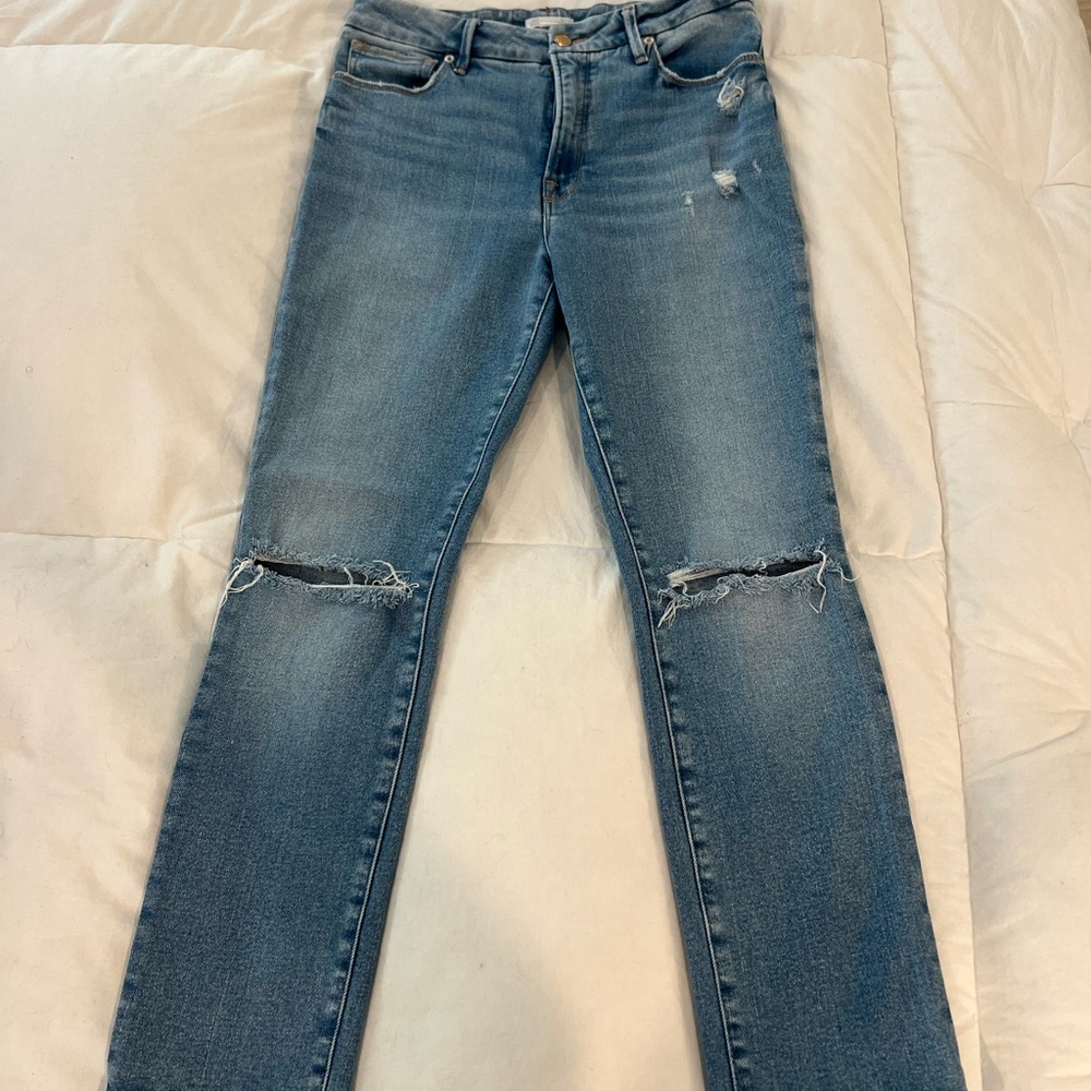 Good American Crop Distressed Jeans - Size 8/29